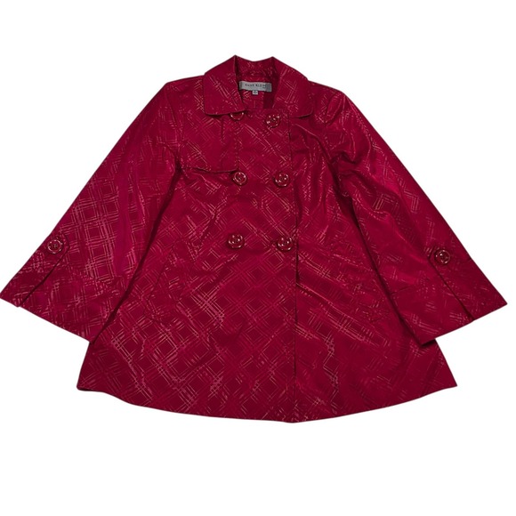 Anne Klein Jackets & Blazers - Anne Klein Women's Red Textured Double-Breasted Coat Size M Classic Staple Style